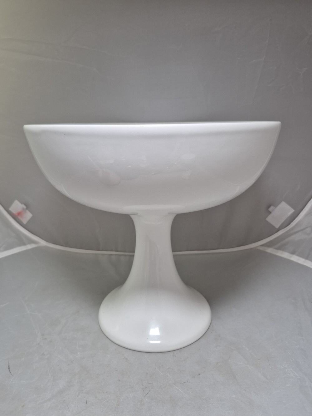 💥 RARE Banana Republic White Stoneware Large Pedestal Bowl Vase Made In Italy
